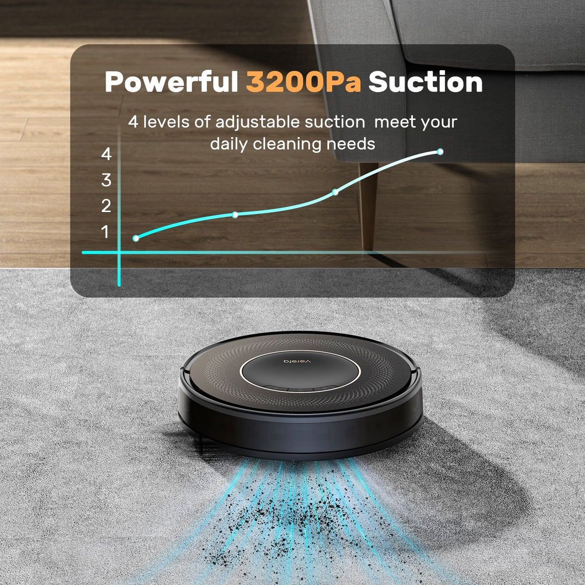 Verefa V60Pro Robot Vacuum Cleaner（Black）