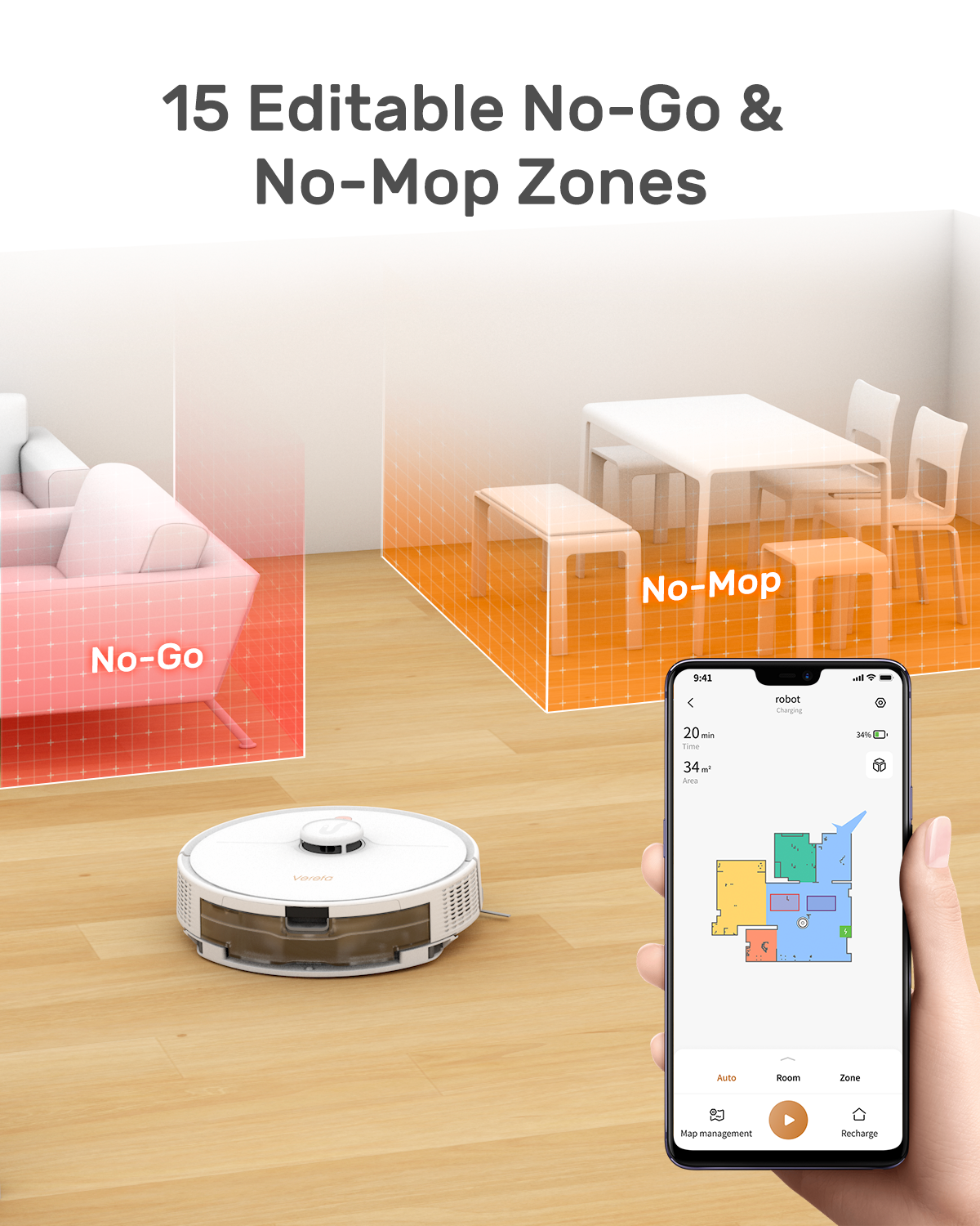 Verefa L20M Robot Vacuum and Mop Combo