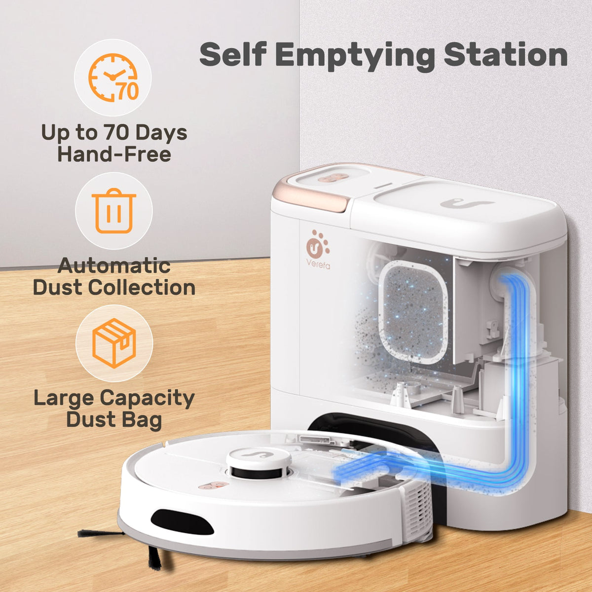 Verefa L20M Plus Self Emptying Robot Vacuum Cleaner and Mop Combo
