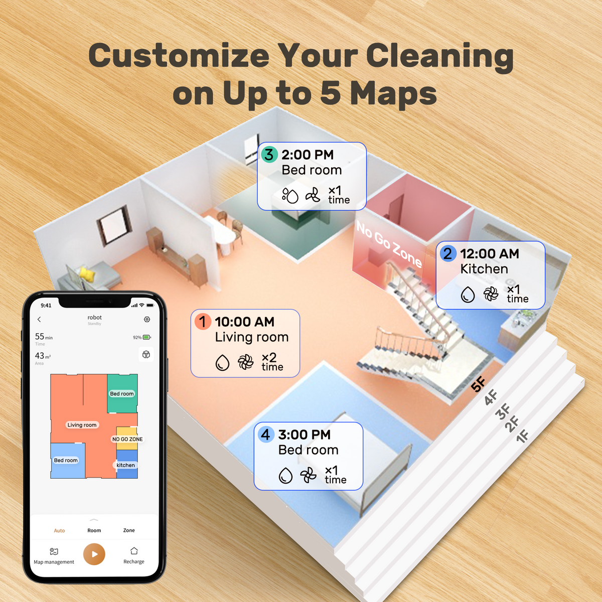 Verefa L20M Plus Self Emptying Robot Vacuum Cleaner and Mop Combo